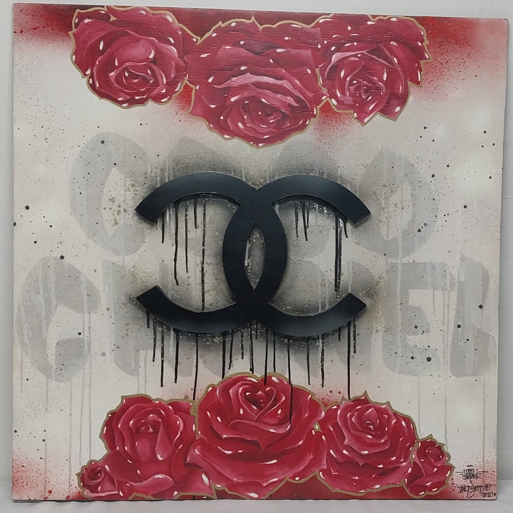 Bambi Ghost Mixed Media Coco Chanel Colab Mixed Media Oil Painting On Board